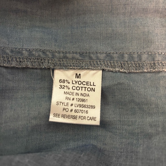 Olive + Oak Chambray Tie-Shoulder Midi Dress - Picture 8 of 8